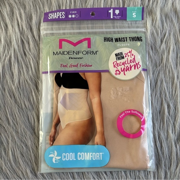 Maidenform Flexees Shapewear Women’s Size Small High Waist Thong Soft‎ Seamless - Picture 1 of 6